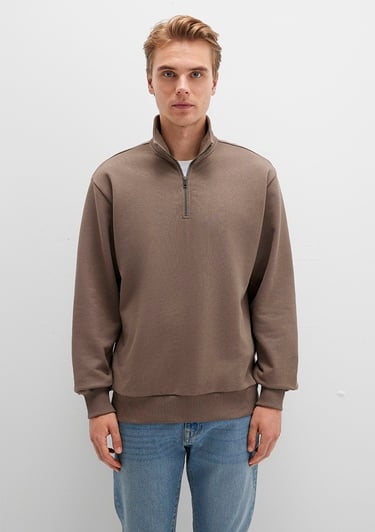  Mavi Yarı Fermuarlı Kahverengi Sweatshirt 0S10419-70380