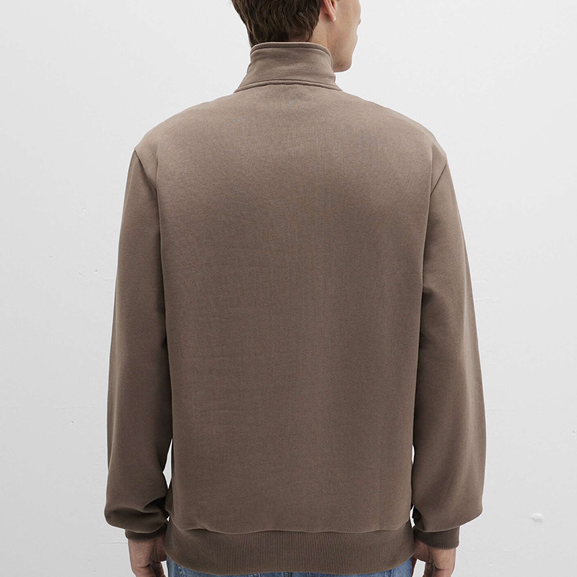 Mavi Yarı Fermuarlı Kahverengi Sweatshirt 0S10419-70380