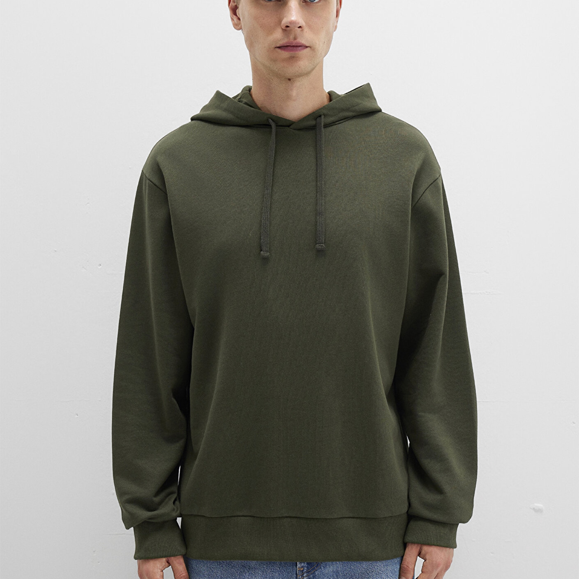 Mavi Kapüşonlu Haki Sweatshirt 0S10417-71545