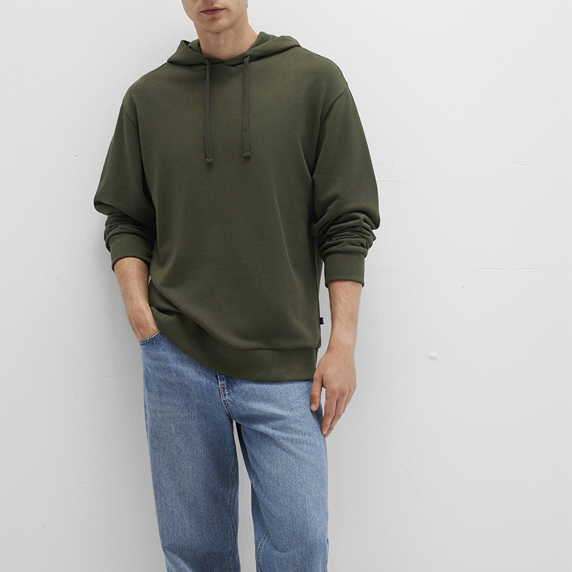 Mavi Kapüşonlu Haki Sweatshirt 0S10417-71545