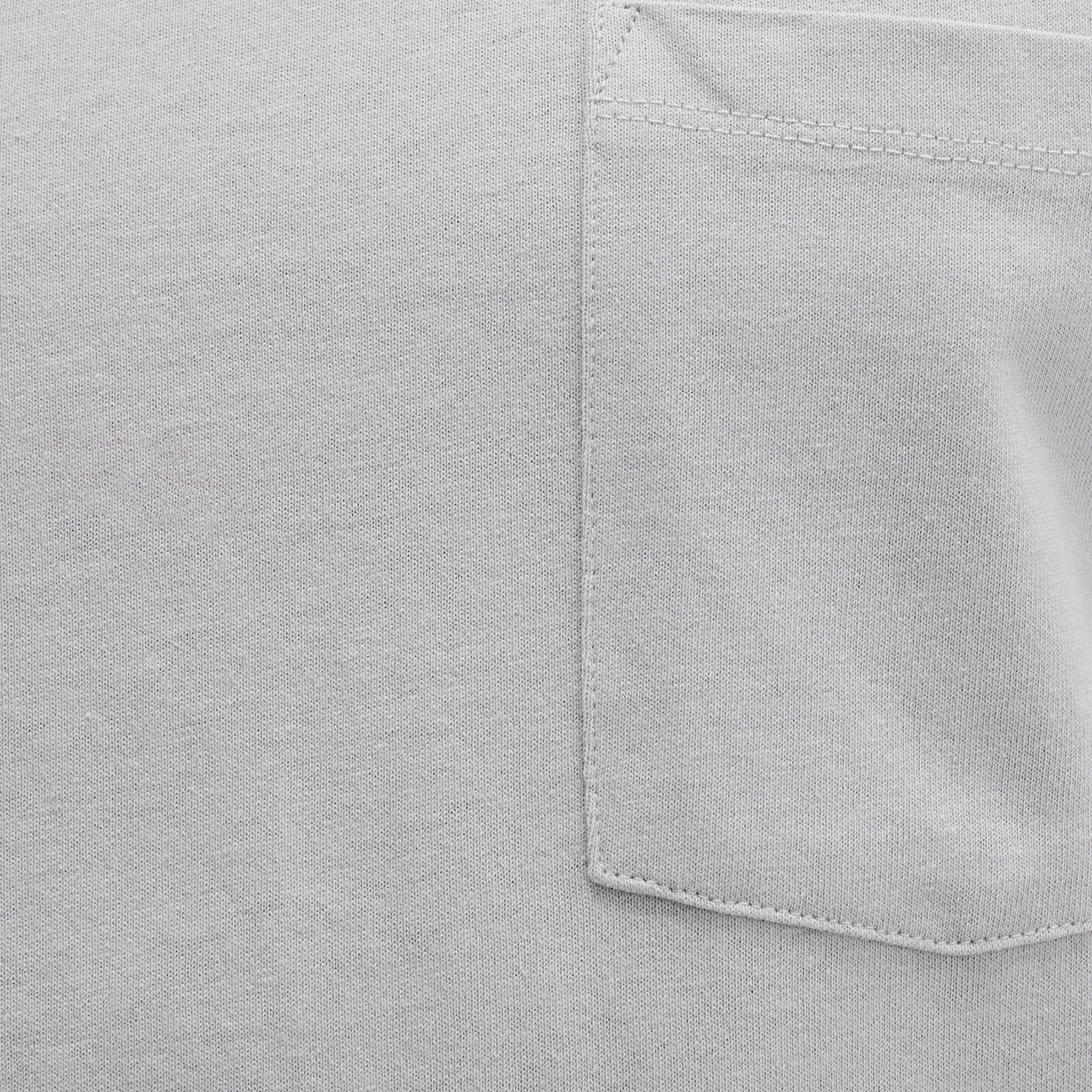 Mavi Cep Detaylı Gri Tişört Loose Fit / Bol Rahat Kesim 066248-70075