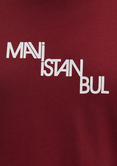  Mavi Mavi İstanbul Baskılı Kırmızı Tişört Regular Fit / Normal Kesim 0612274-89065