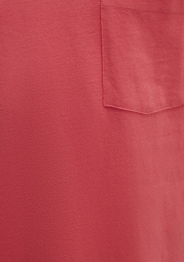  Mavi Cep Detaylı Pembe Tişört Loose Fit / Bol Rahat Kesim 066248-71079