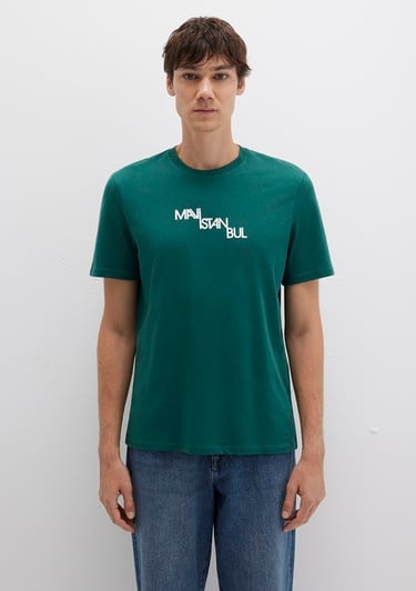  Mavi Mavi İstanbul Baskılı Yeşil Tişört Regular Fit / Normal Kesim 0612274-90960