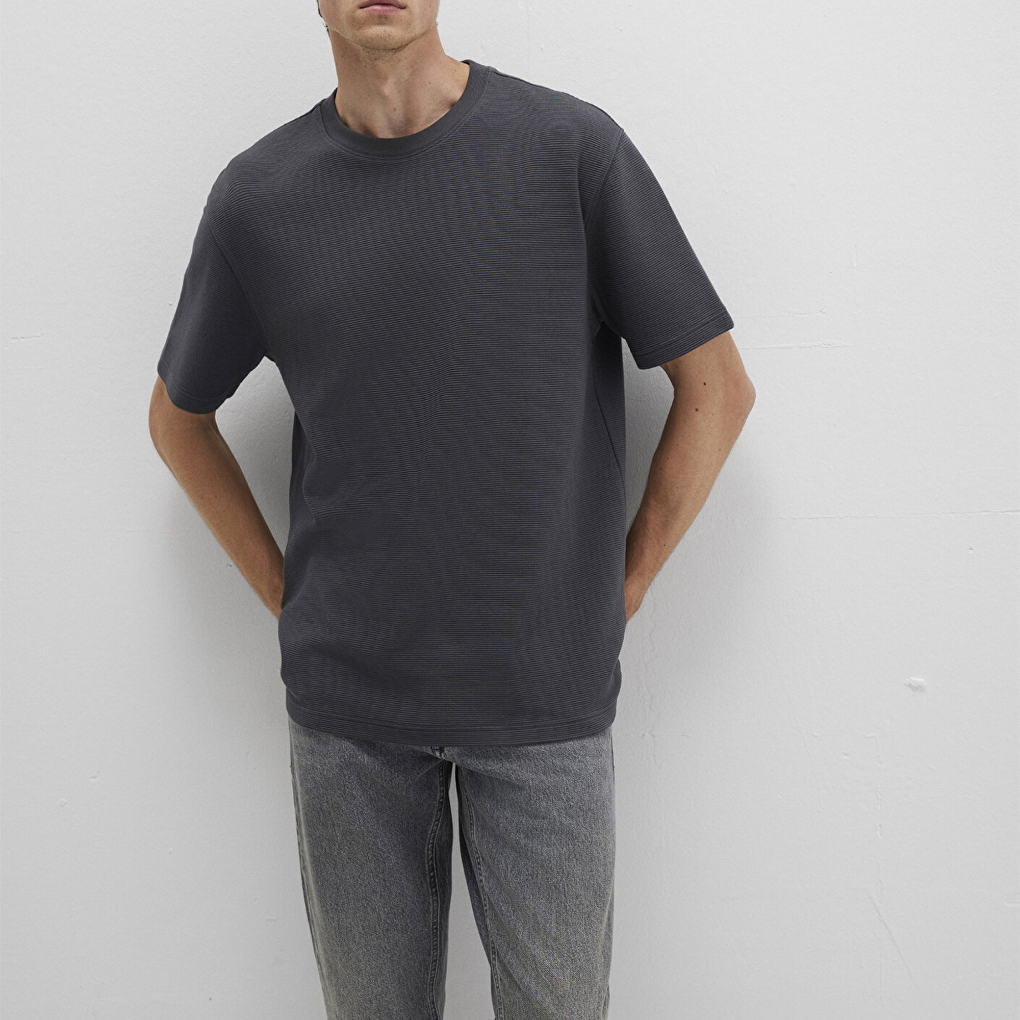 Mavi Antrasit Haki Basic Tişört Loose Fit / Bol Rahat Kesim 0612830-80106