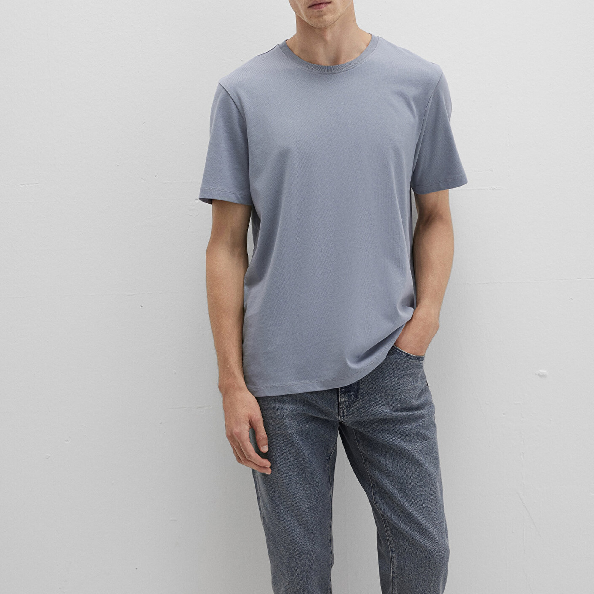 Mavi Bisiklet Yaka Mavi Basic Tişört Regular Fit / Normal Kesim 0612863-86584