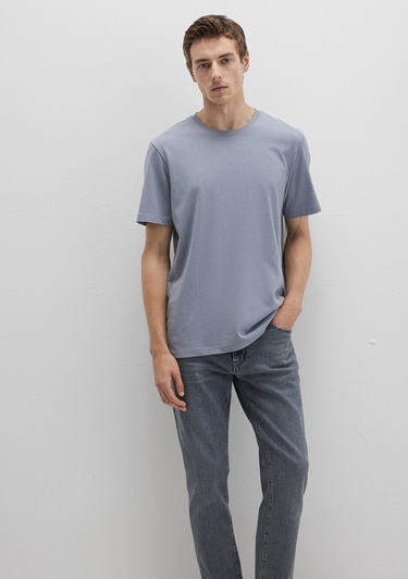  Mavi Bisiklet Yaka Mavi Basic Tişört Regular Fit / Normal Kesim 0612863-86584