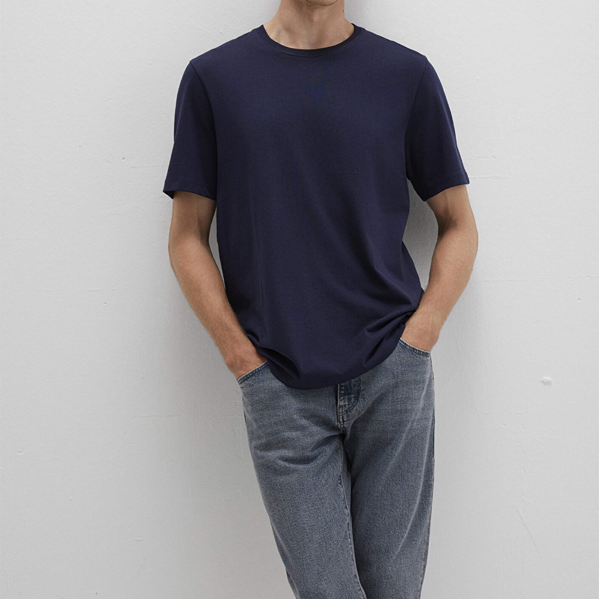 Mavi Bisiklet Yaka Lacivert Basic Tişört Regular Fit / Normal Kesim 0612863-86415