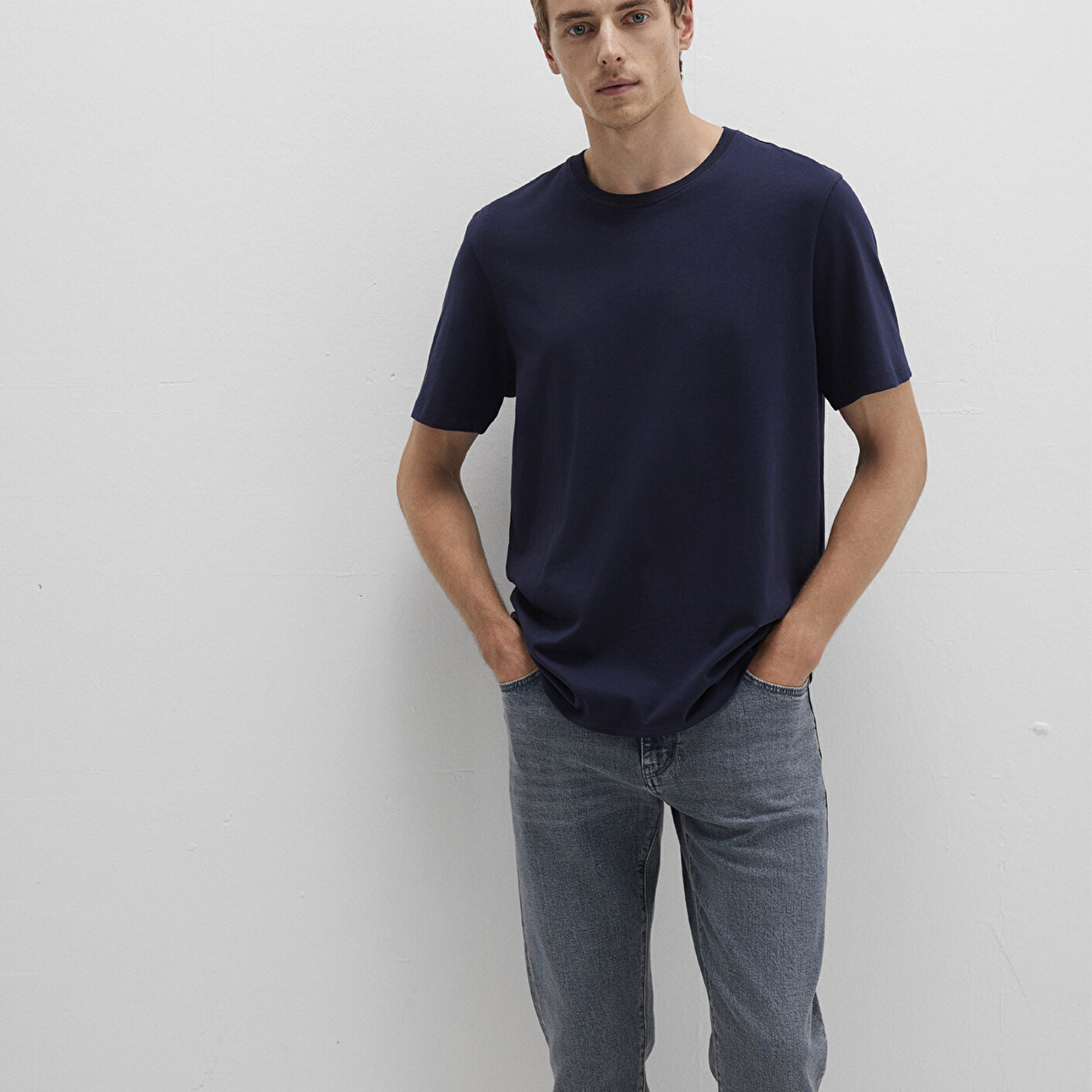 Mavi Bisiklet Yaka Lacivert Basic Tişört Regular Fit / Normal Kesim 0612863-86415