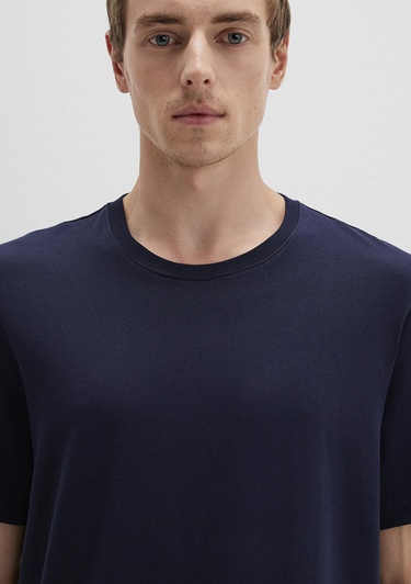  Mavi Bisiklet Yaka Lacivert Basic Tişört Regular Fit / Normal Kesim 0612863-86415