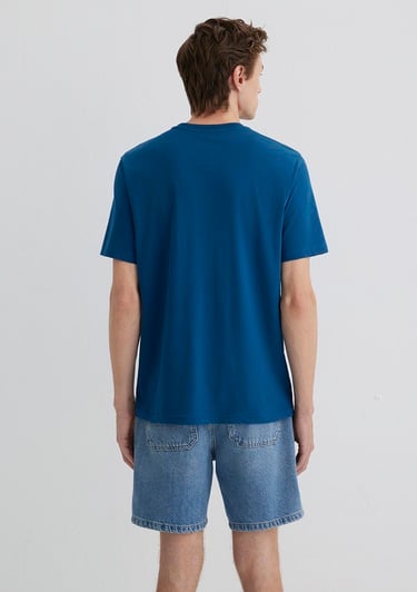  Mavi İndigo Turtles Baskılı Mavi Tişört Regular Fit / Normal Kesim 0612994-89110