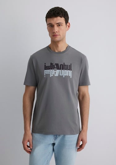  Mavi İstanbul Baskılı Gri Tişört Regular Fit / Normal Kesim 0612992-70099