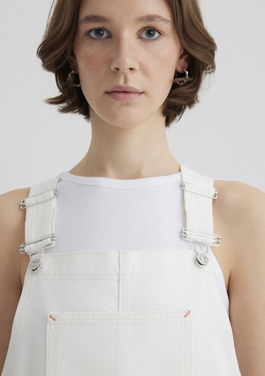  Mavi Iza Kırık Beyaz Jean Elbise 1310662-89835