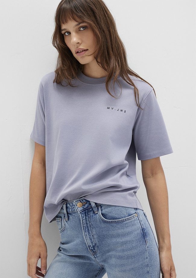  Mavi MV Baskılı Mor Tişört Regular Fit / Normal Kesim 1613148-81919
