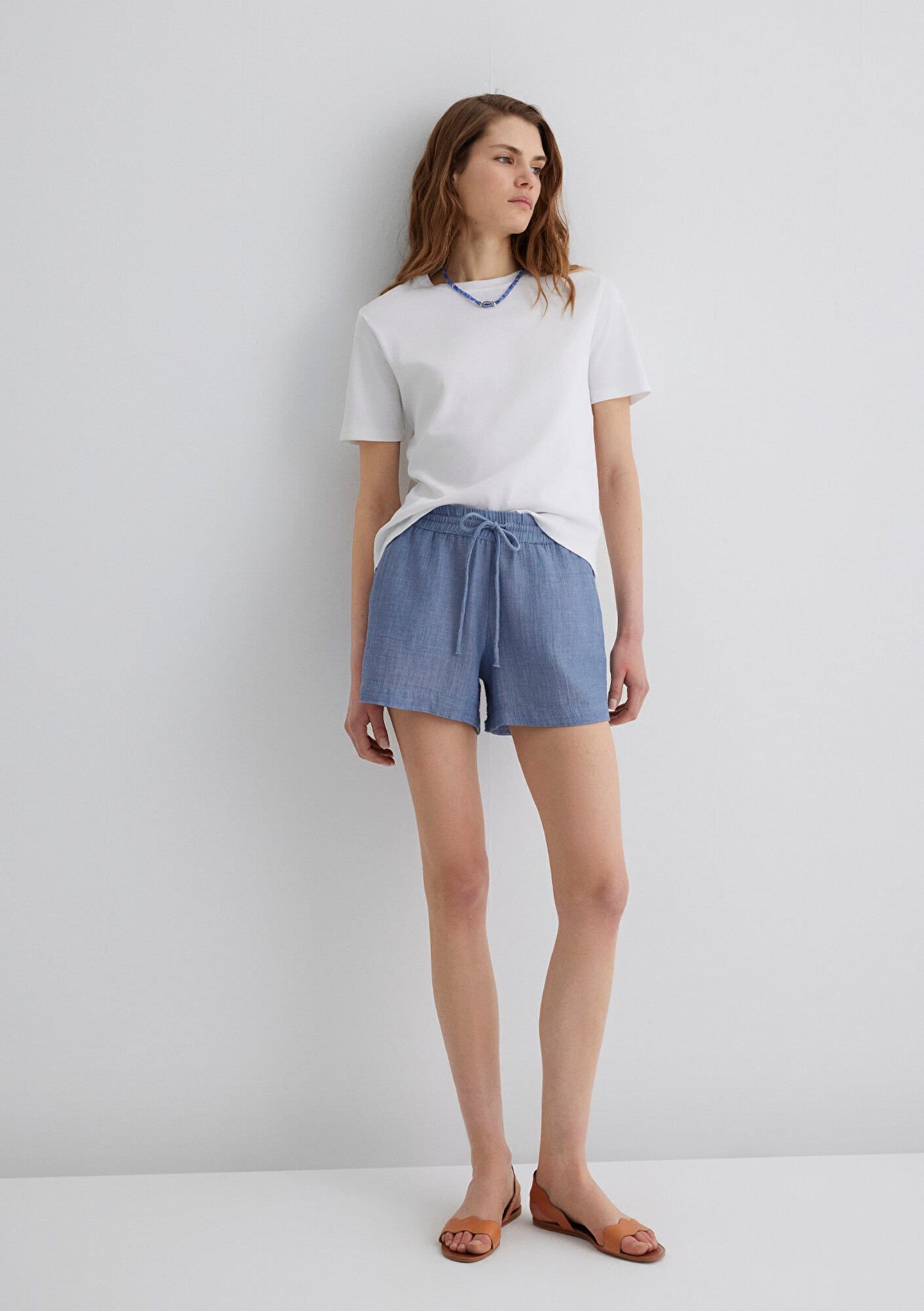  Mavi Dokulu Mavi Şort 1410132-89861