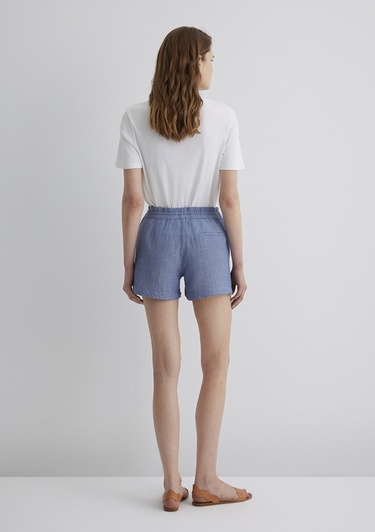  Mavi Dokulu Mavi Şort 1410132-89861