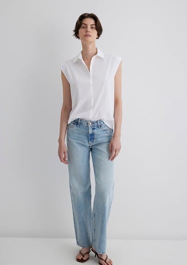  Mavi Beyaz Gömlek Loose Fit / Bol Rahat Kesim 1211092-620