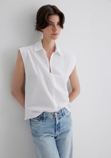  Mavi Beyaz Gömlek Loose Fit / Bol Rahat Kesim 1211092-620