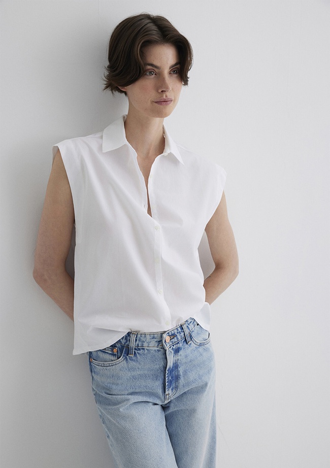  Mavi Beyaz Gömlek Loose Fit / Bol Rahat Kesim 1211092-620