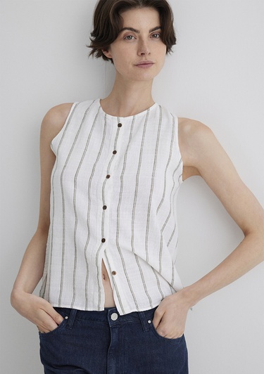  Mavi Kolsuz Çizgili Top 1211147-83978