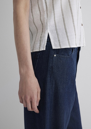  Mavi Kolsuz Çizgili Top 1211147-83978