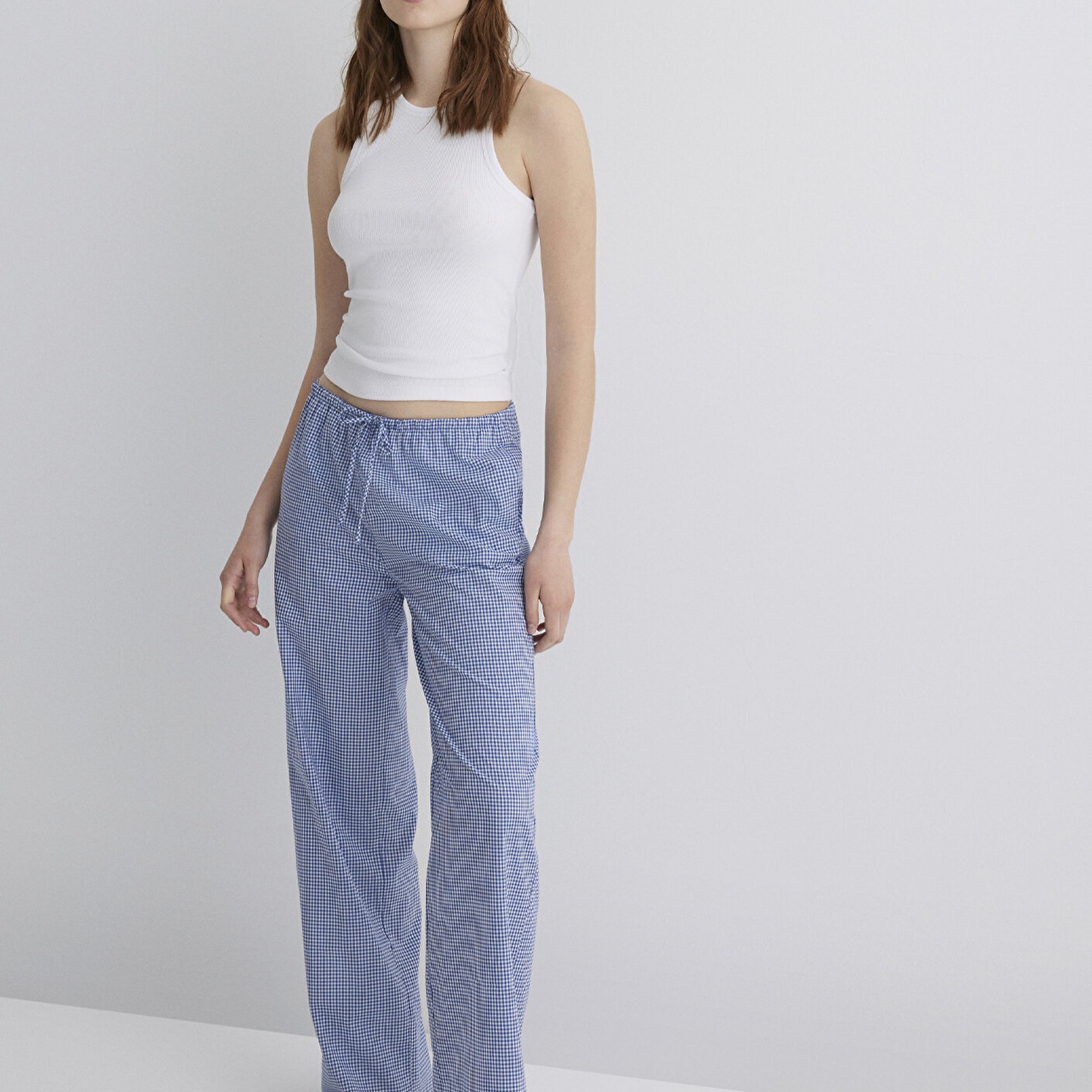 Mavi Çizgili Mavi Pantolon 1010999-89860