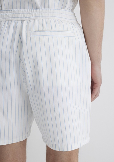  Mavi Çizgili Mavi Şort 0410261-85440