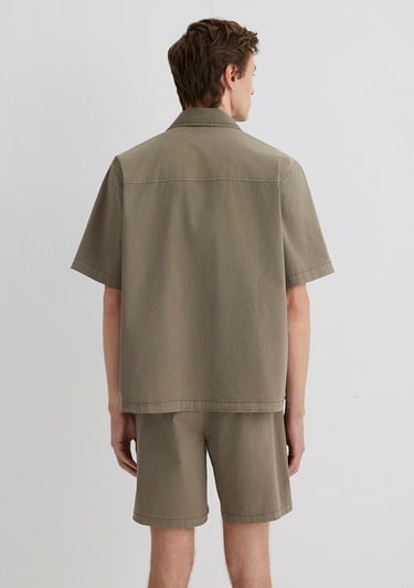  Mavi Kahverengi Gömlek Loose Fit / Bol Rahat Kesim 0211544-89931