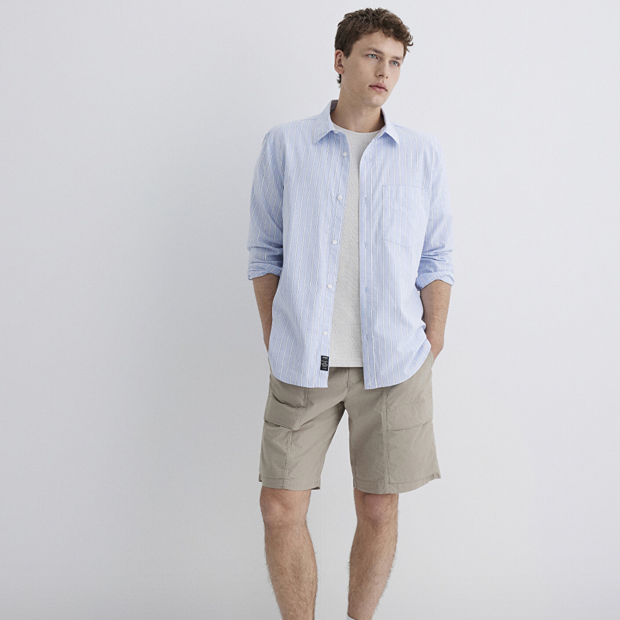 Mavi Bej Kargo Şort 0410269-80697