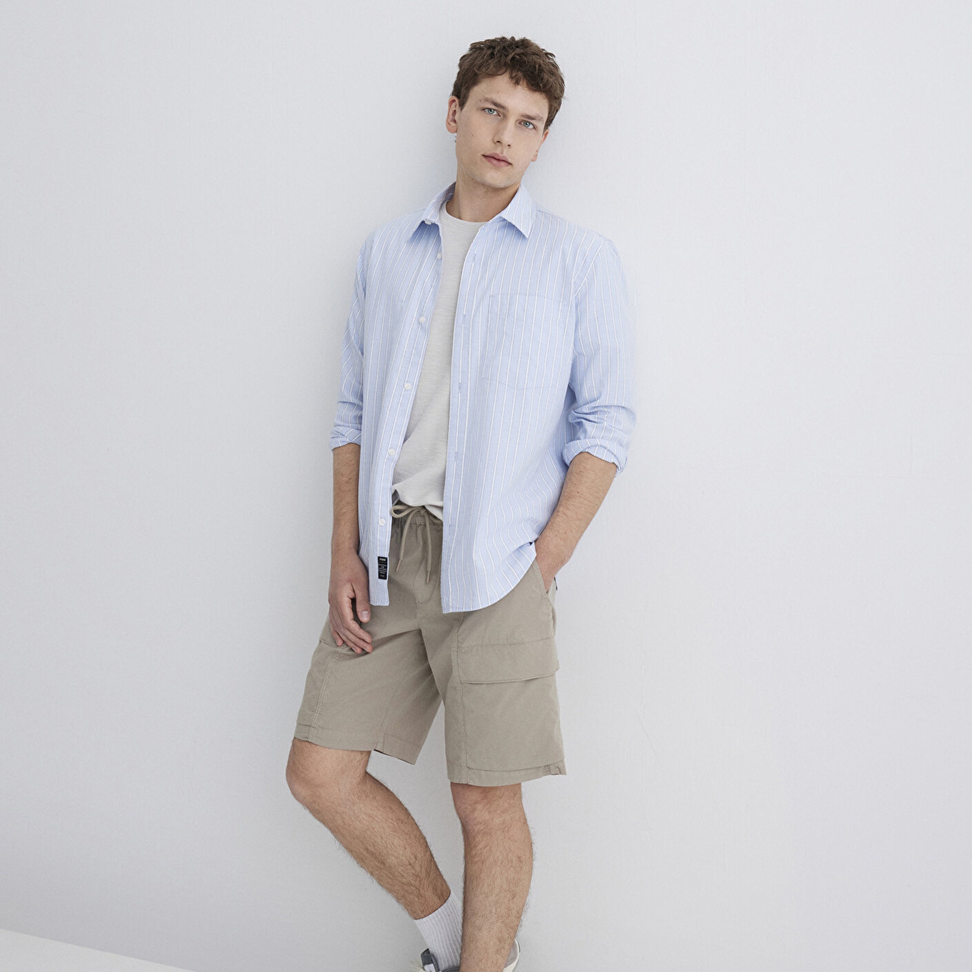 Mavi Bej Kargo Şort 0410269-80697