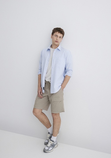  Mavi Bej Kargo Şort 0410269-80697