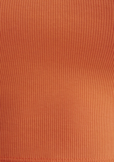  Mavi V Yaka Turuncu Basic Crop Atlet Crop / Kısa Kesim 1612375-71272