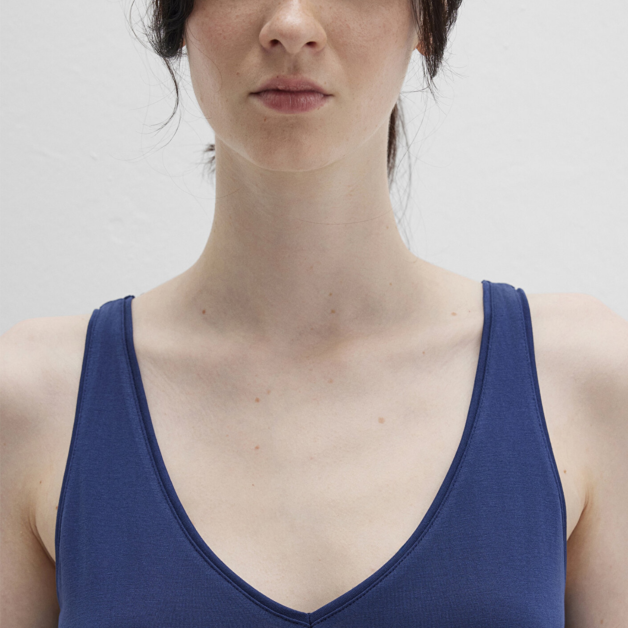 Mavi Dantel Detaylı Tencel TM Lacivert Modal  Atlet Slim Fit / Dar Kesim 1613215-70491