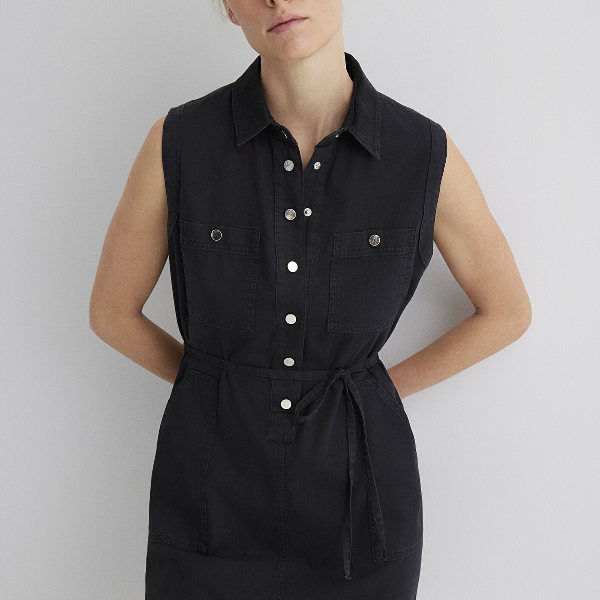 Mavi Simla Gold Klasik Puslu Siyah Jean Elbise 1310659-89758