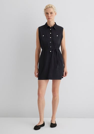  Mavi Simla Gold Klasik Puslu Siyah Jean Elbise 1310659-89758