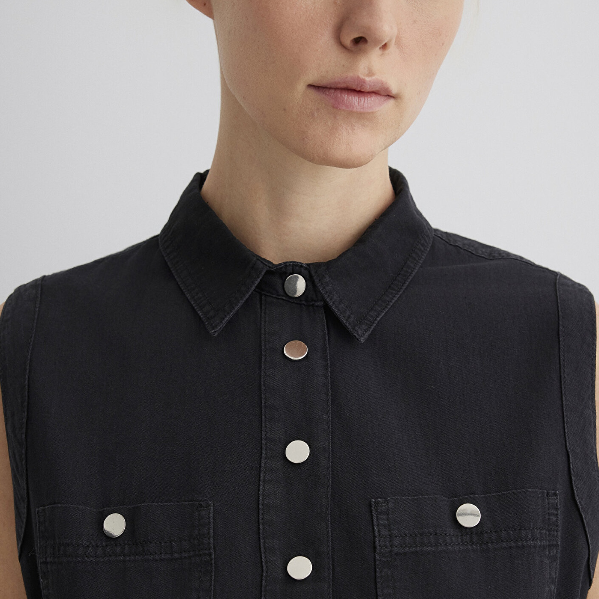 Mavi Simla Gold Klasik Puslu Siyah Jean Elbise 1310659-89758