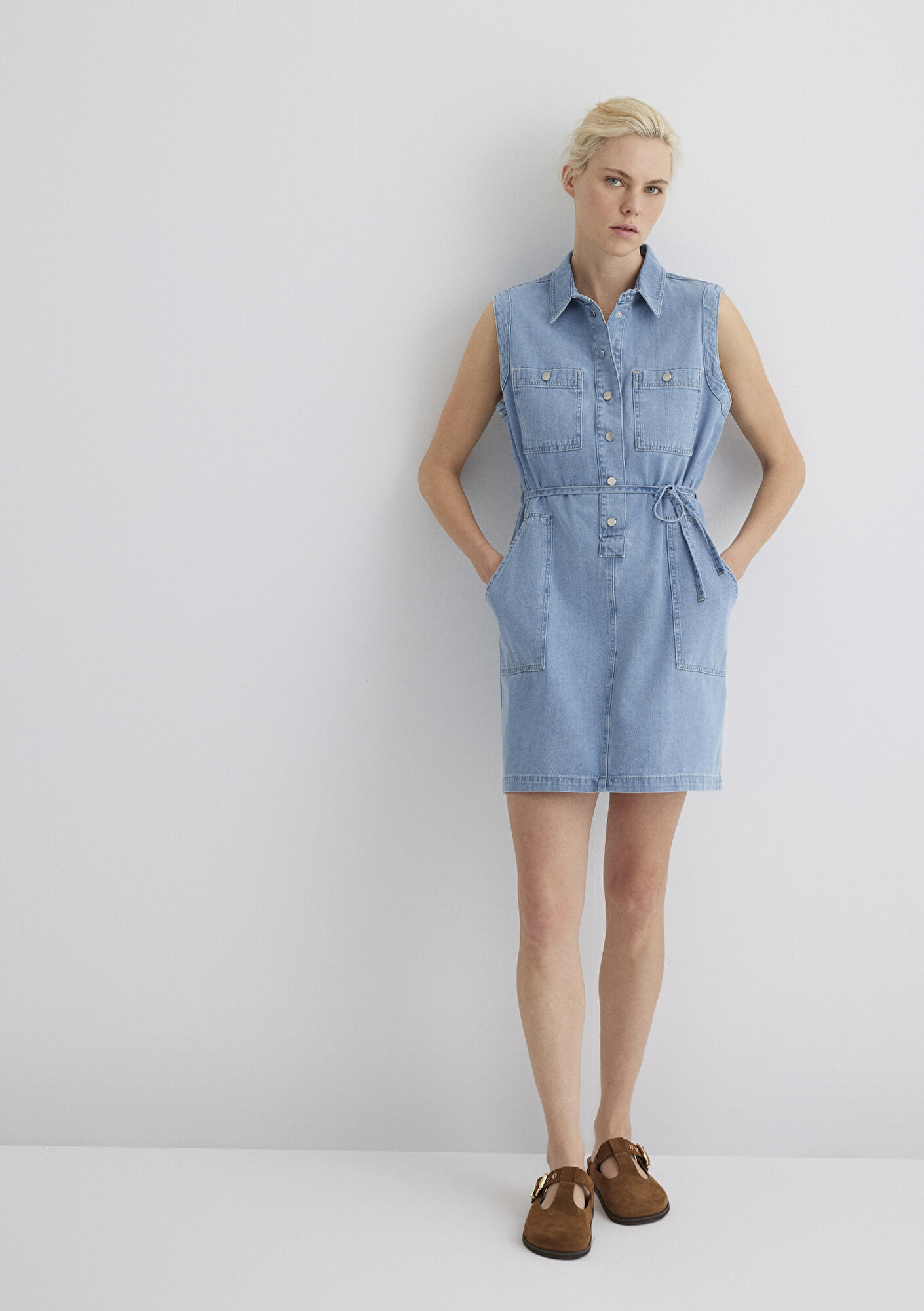  Mavi Simla Gold Klasik Açık Mavi Jean Elbise 1310659-89757