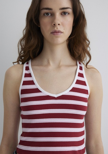  Mavi Bordo Çizgili Crop Atlet Crop / Kısa Kesim 1613086-89810