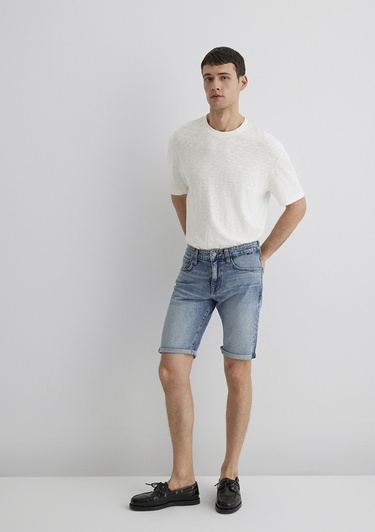  Mavi Tim Street Gölgeli Indigo Mavisi Jean Şort 0428489643