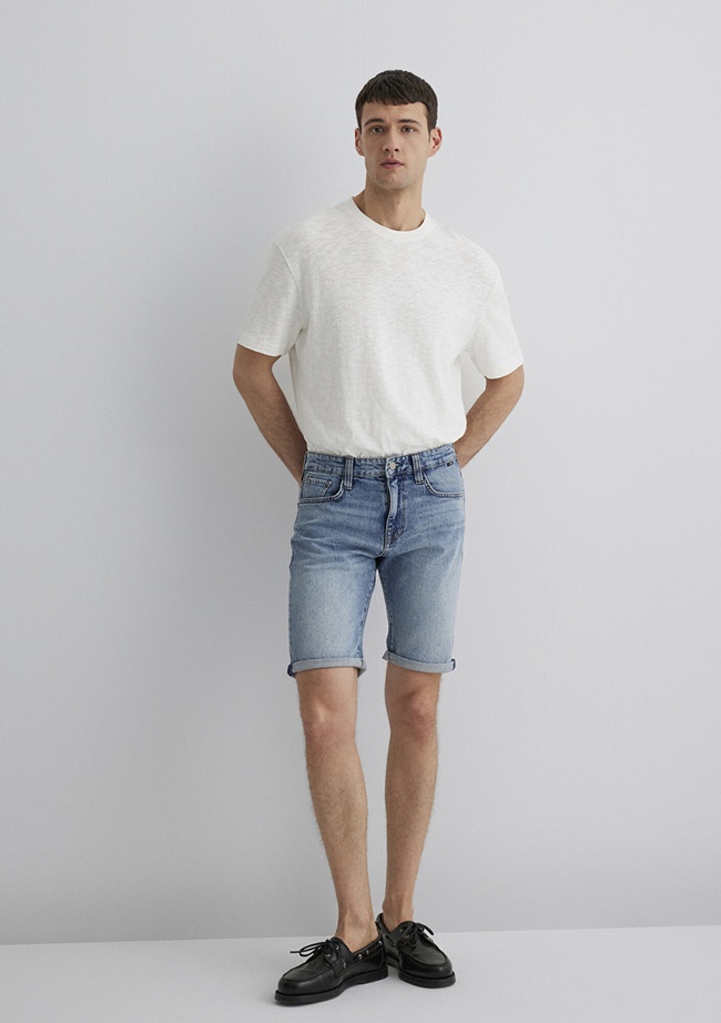  Mavi Tim Street Gölgeli Indigo Mavisi Jean Şort 0428489643