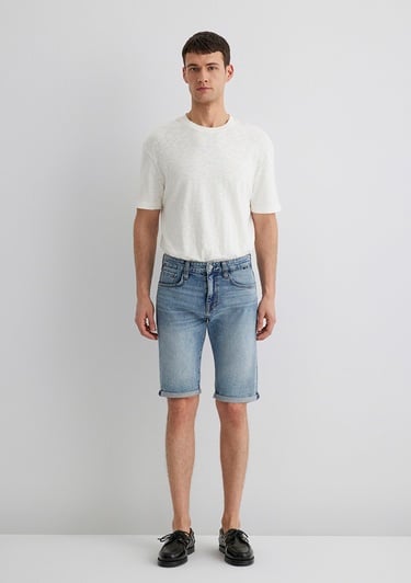  Mavi Tim Street Gölgeli Indigo Mavisi Jean Şort 0428489643