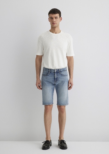  Mavi Tim Street Gölgeli Indigo Mavisi Jean Şort 0428489643