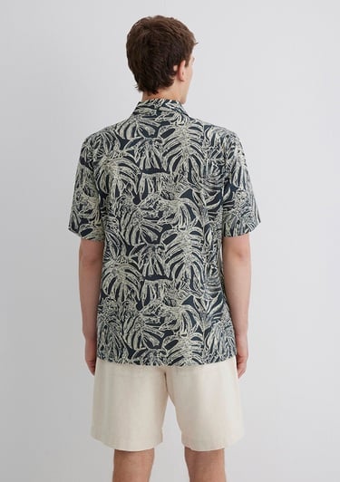  Mavi Baskılı Gri Gömlek Regular Fit / Normal Kesim 0211489-89886