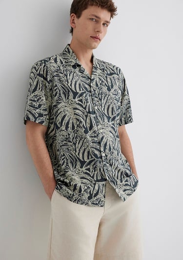  Mavi Baskılı Gri Gömlek Regular Fit / Normal Kesim 0211489-89886