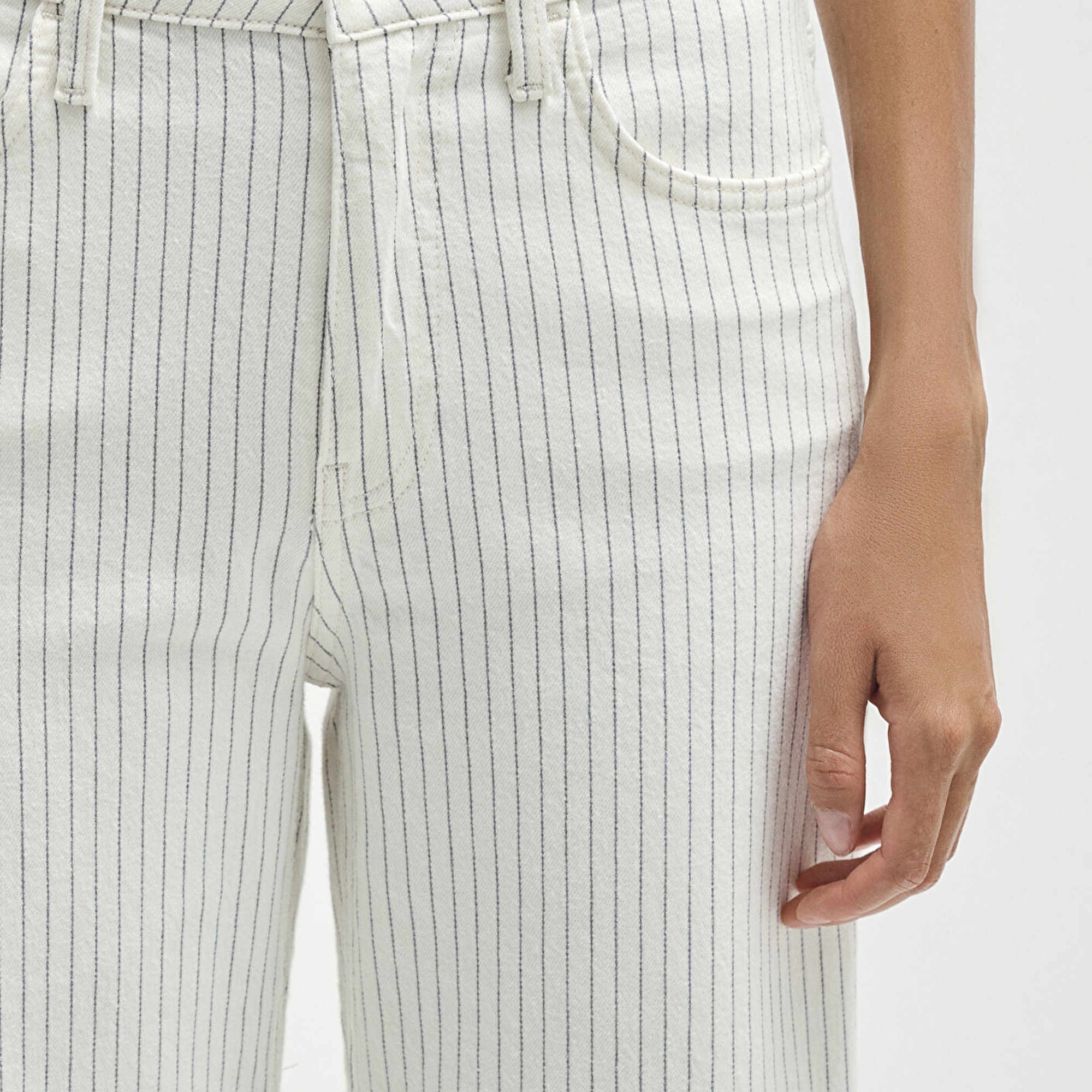 Mavi Malibu Akdeniz Çizgili Kırık Beyaz Jean Pantolon 1010152-89688