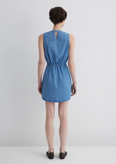  Mavi Suzy Gold Klasik Açık Mavi Jean Elbise 130317-89756