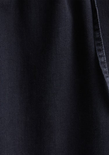  Mavi Suzy Gold Klasik Puslu Siyah Jean Elbise 130317-89755