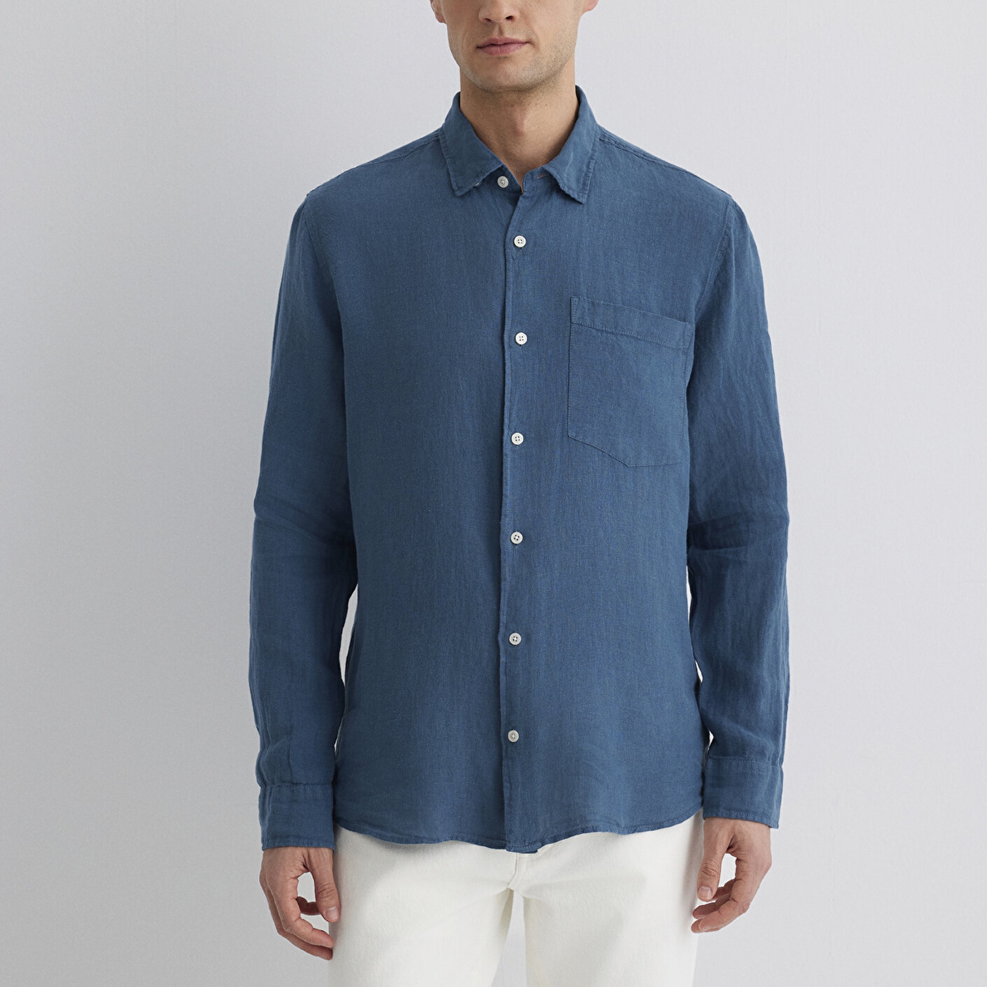 Mavi Mavi Keten Gömlek Regular Fit / Normal Kesim 0211472-89798