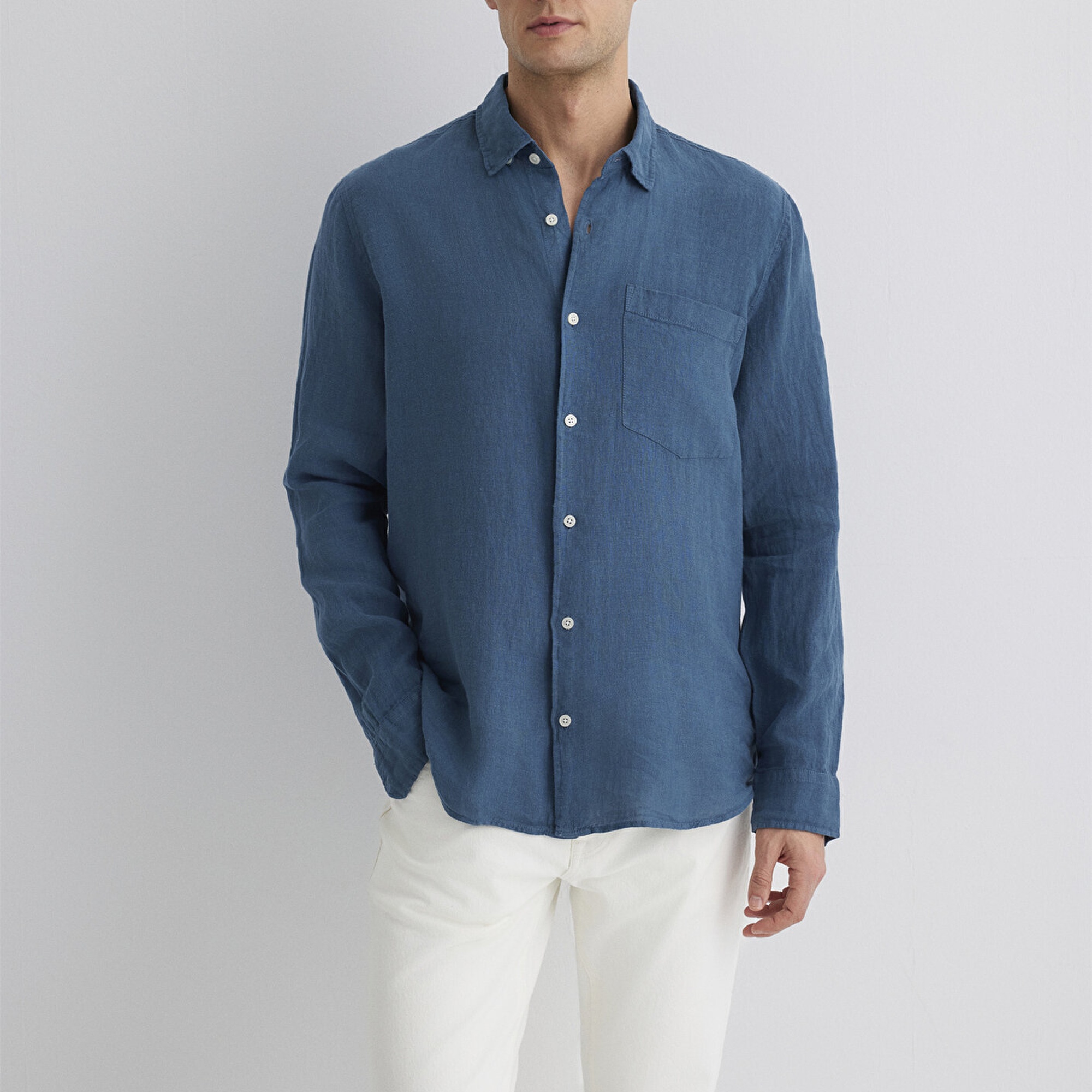 Mavi Mavi Keten Gömlek Regular Fit / Normal Kesim 0211472-89798