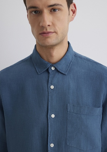  Mavi Mavi Keten Gömlek Regular Fit / Normal Kesim 0211472-89798